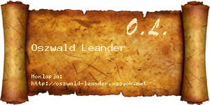 Oszwald Leander névjegykártya